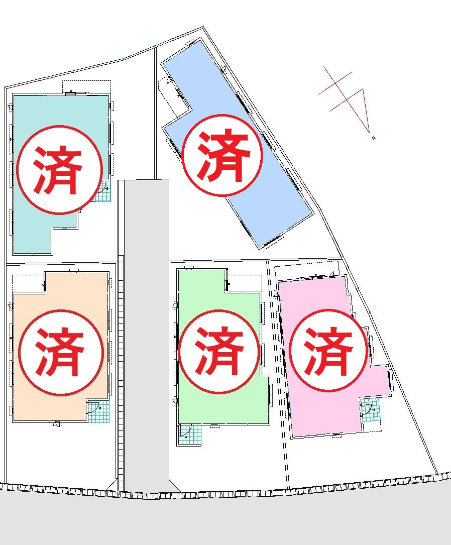 八重瀬町玻名城 新築分譲住宅 全5棟申込状況最終更新日：2025.11.06