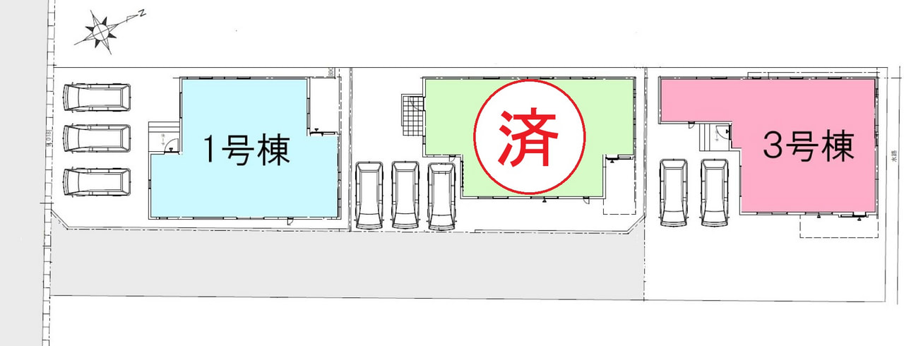 沖縄市大里 新築分譲住宅全３棟申込状況最終更新日：2025.9.10